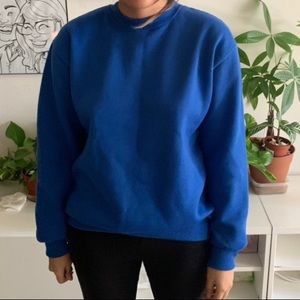 Vintage Bright Blue Crewneck Sweater / Sweatshirt